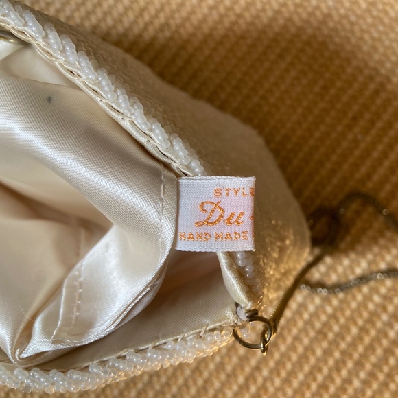 ✅ Beige Beaded Evening Bag | Handbag | Clutch · For Night Out or Fancy Party - Picture 4 of 5